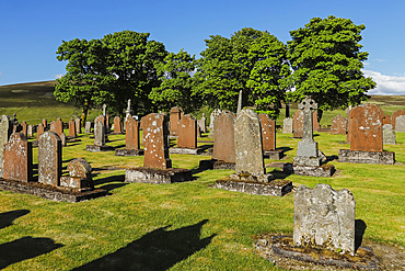 The historic graveyard at this former mining settlement & second highest village in Scotland. Leadhills, South Lanarkshire, Scotland, United Kingdom, Europe