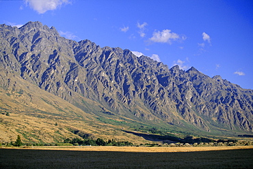 The Remarkables, mountains behind Queenstown on Lake Wakatipu, western Otago, South Island, New Zealand, Pacific