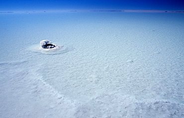 small salt island at Salar de Uyuni, Bolivia