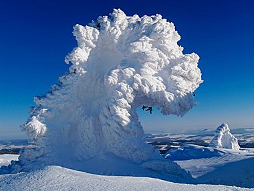 Winter snow splendour on Kamzicnik, Hrubý Jeseník mountain range, protected landscape area, Northern Moravia, Czech Republic, Central Europe