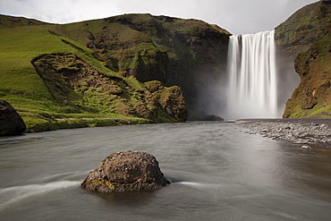 Skogafoss waterfall, Skogar, South Iceland, Iceland, Europe