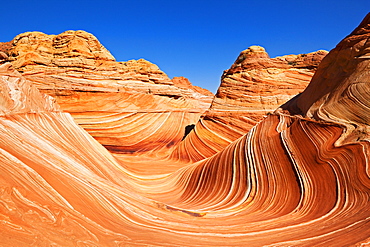 The Wave, rock formation in Coyote Buttes North, Paria Canyon-Vermilion Cliffs Wilderness, Utah, Arizona, USA