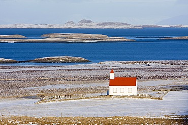 Northern fjords in winter in Iceland, Europe