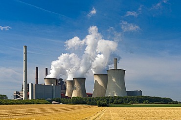 Neurath brown coal power station in the Rhineland region, North Rhine-Westphalia, Germany, Europe