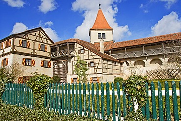 Inner courtyard, Harburg Castle, Mauren, Bavaria, Germany