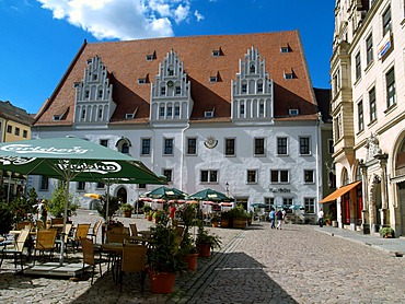 The market place in Meissen, Saxony, Germany