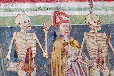 Danse macabre - Frescos in the church Sv. Trojica ( Hl. Trinity ) in Hrastovlje - painted 1490 by Johannes von Kastav - Slovenia