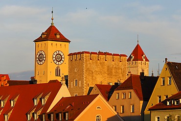 Regensburg, Tower of the Town Hall and Patrician Towers, Upper Palatinate, Bavaria, Germany