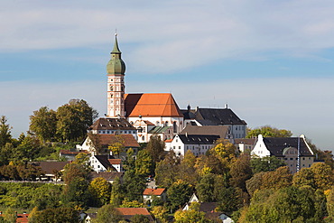 View of the Abbey of Andechs in autumn, Bavaria, Germany, Europe, PublicGround