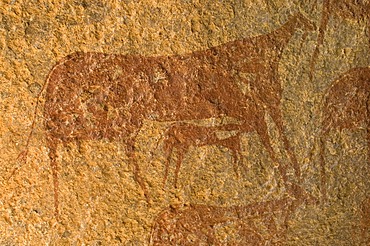 Prehistoric rock painting at Jebel Uweinat, Jabal al Awaynat