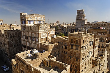 Historic old town of Sanaa, SanaÂ´a, Unesco World Heritage Site, Yemen