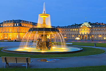 Neues Schloss Castle, New Palace, Schlossplatz square, Stuttgart, Baden-Wuerttemberg, Germany, Europe