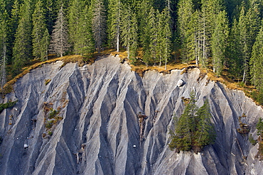 Slipped slope, landslide, erosion slope, Vorarlberg, Austria, Europe