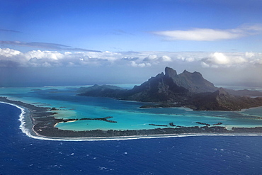 Aerial view, Bora Bora Bora Island, Society Islands, French Polynesia, Oceania