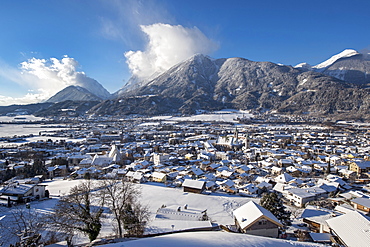 View of Schwaz, Winter, Tyrol, Austria, Europe