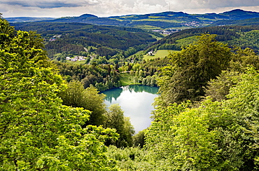 Gemundener Maar, Volcanic Eifel, Vulkaneifel, Schalkenmehren, Rhineland-Palatinate, Germany, Europe