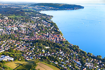 Aerial view, Überlingen, Birnau and Uhldingen, Lake Constance, Baden-Württemberg, Germany, Europe