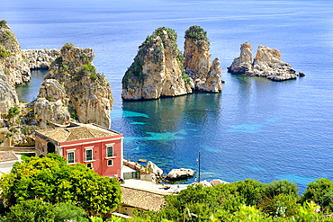 Hotel Tonnara di Scopara by the sea, Zingaro Nature Reserve, near Castellammare, Sicily, Italy, Europe