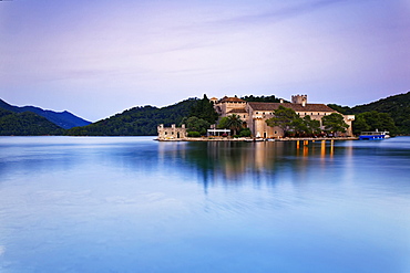 Benedictine monastery on the island of St. Maria in Veliko Jezero, Great Lake, National Park Mljet, Mljet Island, Dubrovnik-Neretva, Dalmatia, Croatia, Europe