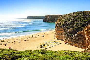 Beliche Beach next to Sagres, Saint Vincent Cape, Algarve, Portugal, Europe