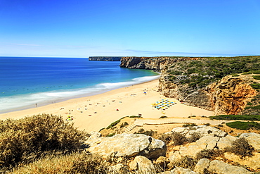 Beliche Beach next to Sagres, Saint Vincent Cape, Algarve, Portugal, Europe