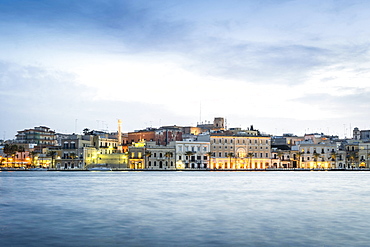 City view at dusk, Brindisi, Puglia, Italy, Europe