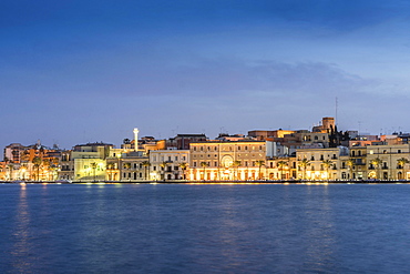 City view at dusk, Brindisi, Puglia, Italy, Europe