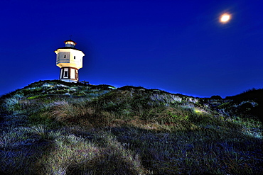 Water tower at night, Langeoog, East Frisian Islands, Germany, Europe