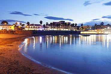 Beach at dusk, Otranto, Province of Lecce, Salentine peninsula, Apulia, Italy, Europe