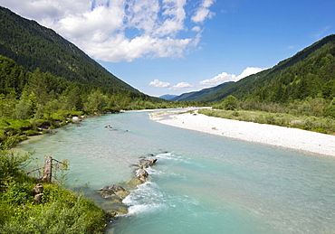 Isar, Vorderriss near Lenggries, Isarwinkel, Upper Bavaria, Bavaria, Germany, Europe