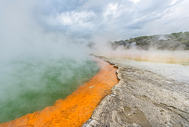 Champagne Pool, hot spring, Waiotapu Geothermal Wonderland, Rotorua, North Island, New Zealand, Oceania