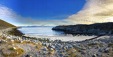 Panoramic view over the bay of Forsol, Finnmark, Norway, Europe