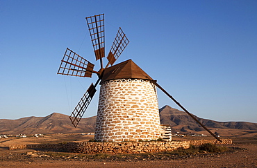 Old windmill at Tefia, Fuerteventura, Canary Islands, Spain, Europe