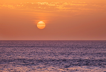 Sun setting over ocean, Atlantic, La Gomera, Canary Islands, Spain, Europe