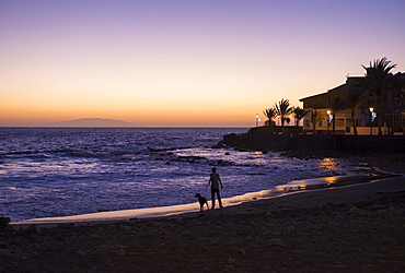 Evening mood, La Playa, Valle Gran Rey, La Gomera, Canary Islands, Spain, Europe