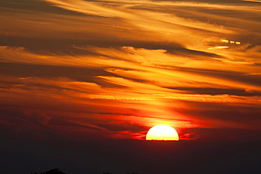 Sunset with clouds, Suffolk, United Kingdom, Europe