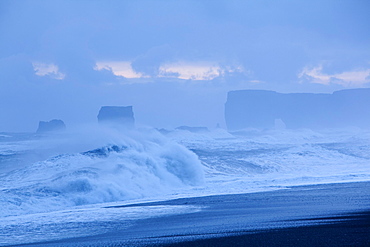 Swell at Cape Dyrholaey, Vik, Southern Region, Iceland, Europe