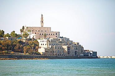 Old town of Jaffa with St. Peter church and mosque, old port, today part of Tel Aviv, Tel Aviv-Jaffa, Israel, Asia