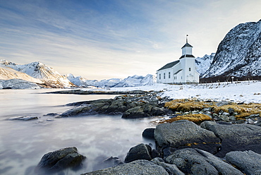 Gimsoy Church, Lofoten, Norway, Europe