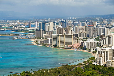 Coastline of Honolulu, O'ahu, Hawaii, United States, North America