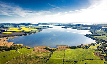 Aerial view, Malchiner See lake, near Dahmen, Dahmen, Mecklenburg Lake District, Mecklenburg-Western Pomerania, Germany, Europe