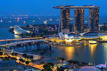 Marina Bay, at night, Singapore, Asia