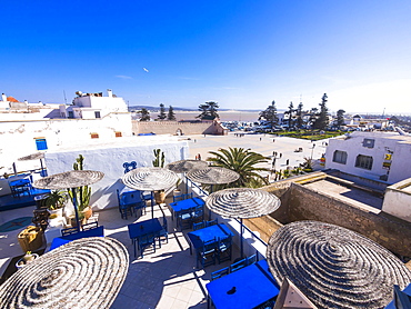 Street cafe Taros, Moulay Hassan Square, old town, UNESCO World Heritage Site, Essaouira, Morocco, Africa