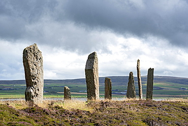 Ring of Brodgar, circa 2500 BC, Neolithic Stone Circle, Henge, UNESCO World Heritage Site, Orkney Mainland, Scotland, United Kingdom, Europe