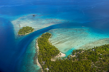 Aerial of Rangiroa, Tuamotu-Archipel, French Polynesia, Oceania