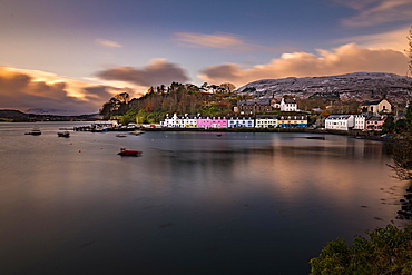 Port of Portree with boats in the foreground, Portree, Isle of Skye, Scotland, United Kingdom, Europe