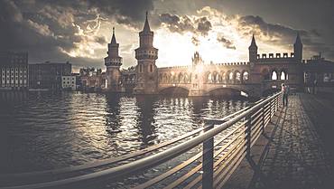 Oberbaum Bridge at Warschauer Strasse, Berlin, Germany, Europe