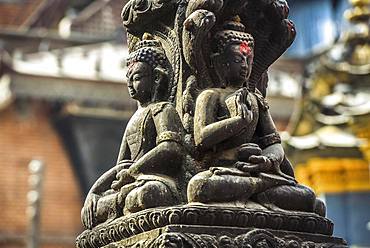 Buddha statue at Kathesimbhu Stupa, Kathmandu, Himalaya region, Nepal, Asia