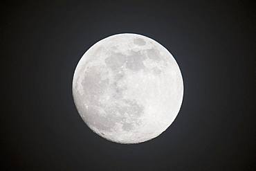 Full moon, night sky, Emsland, Lower Saxony, Germany, Europe