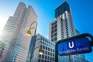 Upper West and Waldorf Astoria Hotel at subway station Zoologischer Garten, Berlin, Germany, Europe